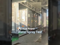 Lorsque les armoires de stockage d'énergie de Hua Power sont mises à l'épreuve dans le test de pulvérisation d'eau